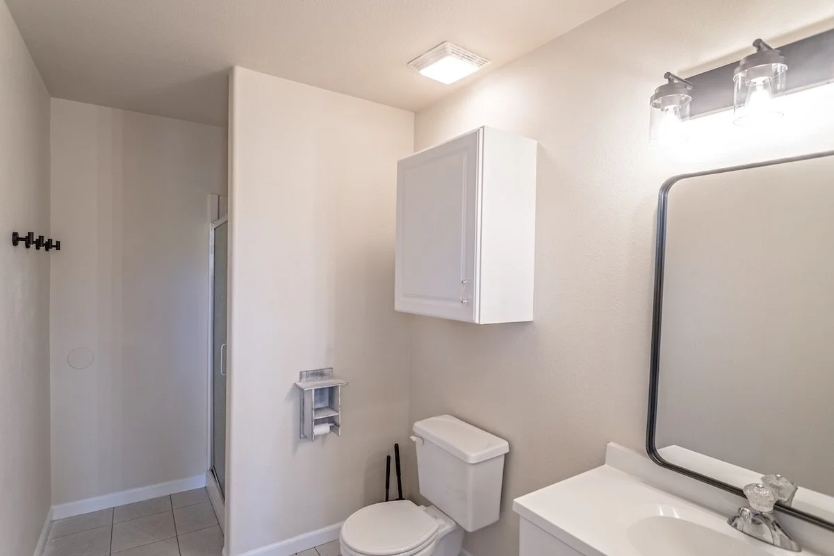 Upstairs three-quarter bath