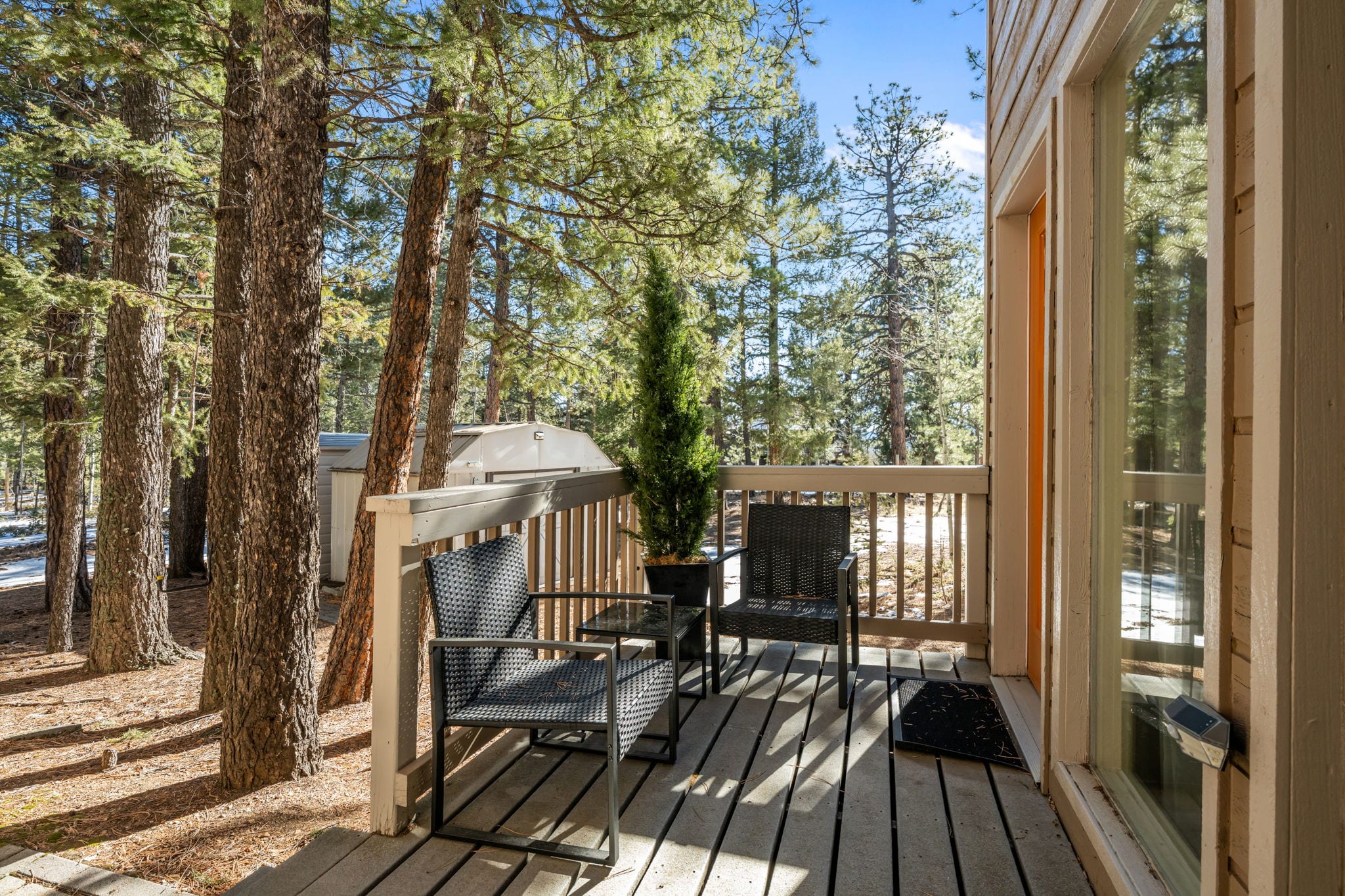 Private deck accessed from the primary bedroom